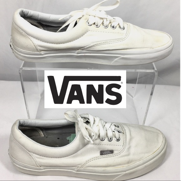 low top all white vans